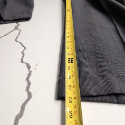 115 Shop Herren 44R grau Prince of Wales 2 Knopf Wollanzug 37x28 Plissee Bündchen - Bild 18 von 19