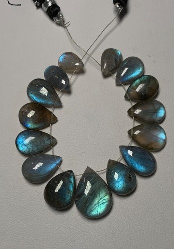 AAAA Natural Labradorite Pear Shape Briolette Strand Multi  Fire 8x12-14x19  MM - Picture 14 of 20