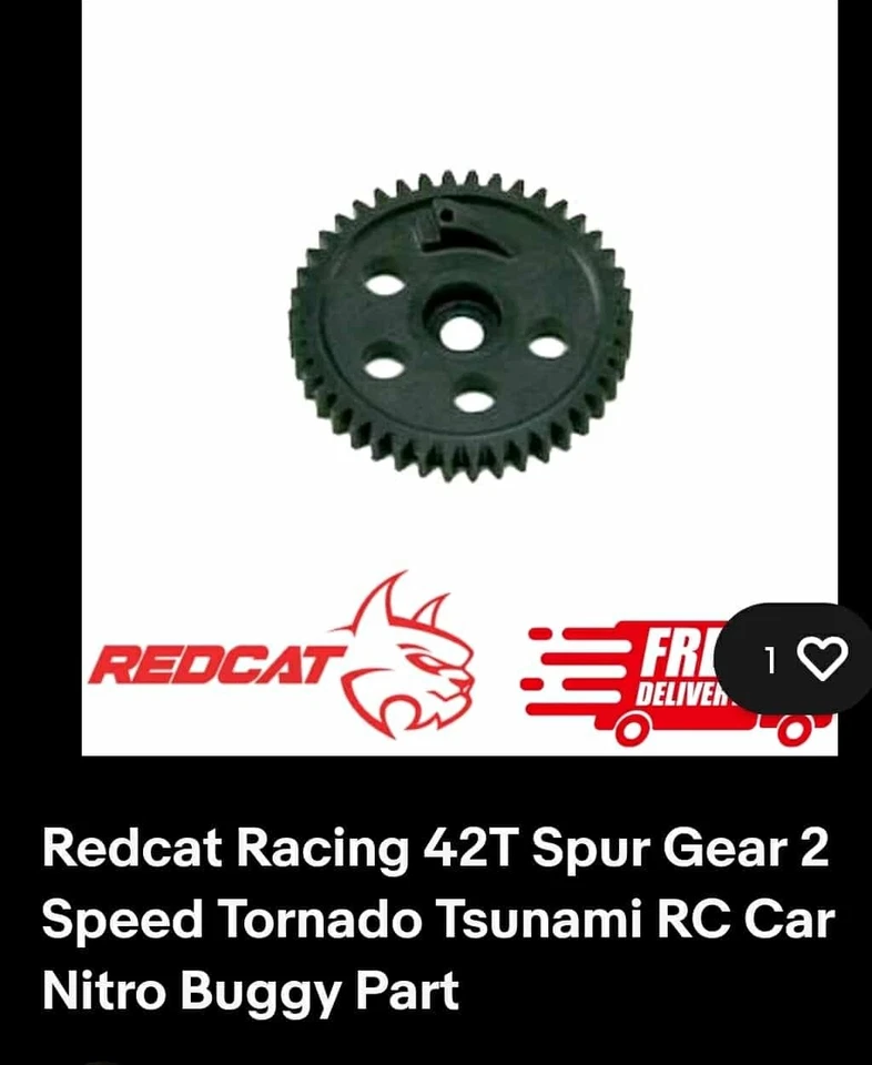 2 Redcat Racing 42T Spur Gear 2 Speed Tornado Tsunami RC Car Nitro Buggy Part - Image 2 of 2