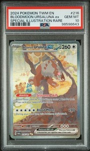 2024 POKEMON TWM EN-TWILIGHT MASQUERADE #216 BLOODMOON URSALUNA EX PSA 10