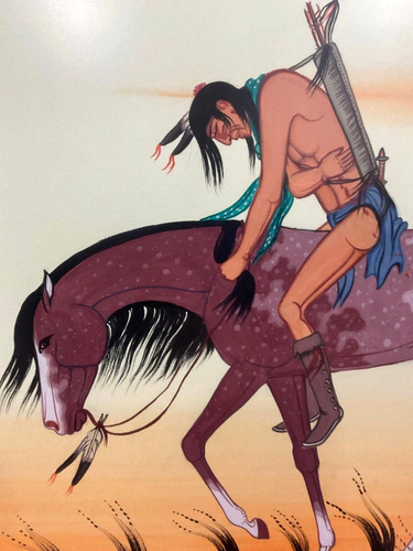 Jerry Lee Indianer Navajo Künstler Original Gouache Gemälde signiert - Bild 3 von 5