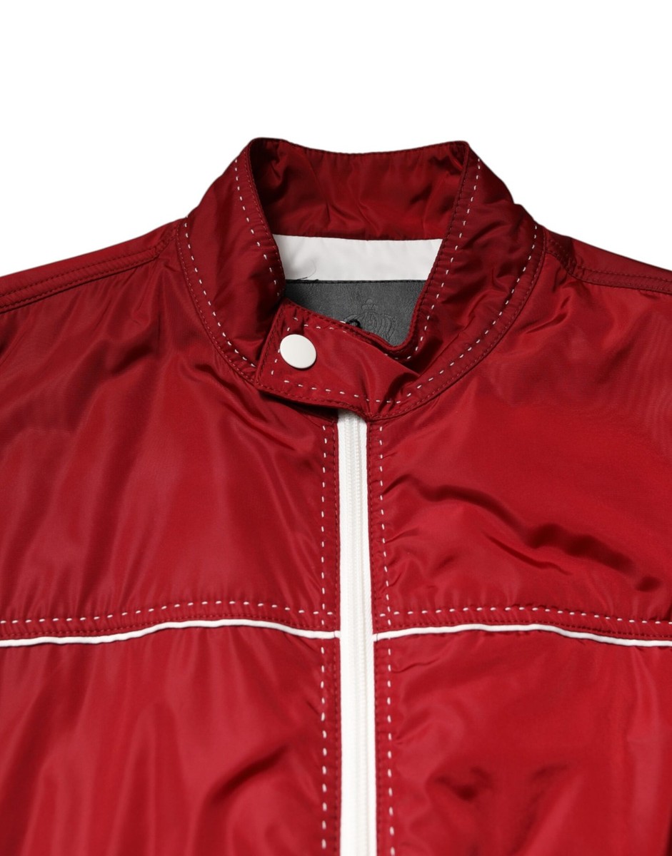 Dolce & Gabbana レッド MA-1ジャケット DOLCE & GABBANA Jacket Coat Red Gold Floral Brocade Cape