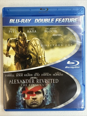#ad Troy Directors Cut and Alexander Revisited Final Cut Blu ray Double Feature $10.00