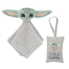Lambs  Ivy Star Wars The Child/Baby Yoda Security Blanket/Door Pillow Gift Set