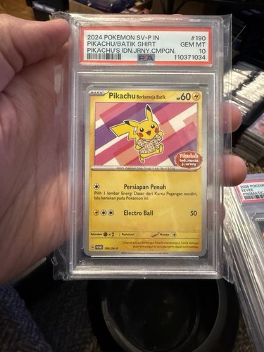 2024 POKEMON INDONESIAN SV-P PROMO #190 PIKACHU IN BATIK SHIRT PSA 10 - Picture 1 of 2