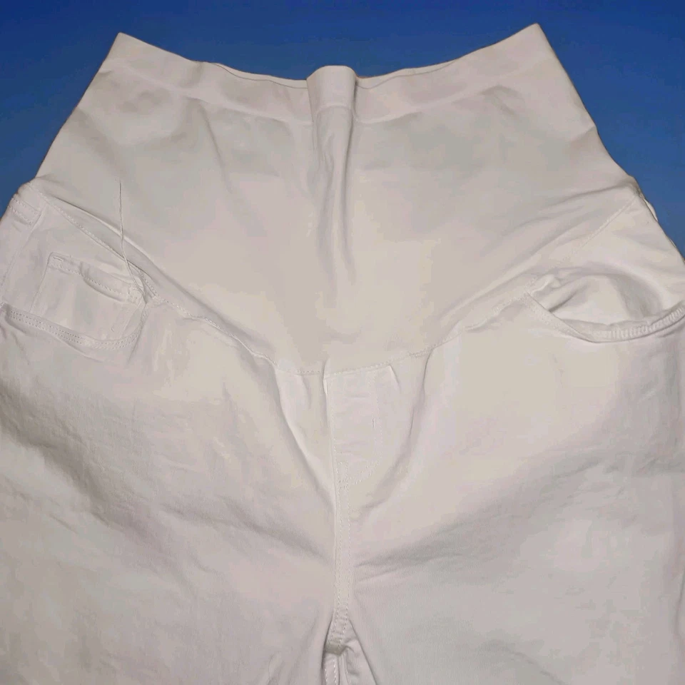 Old Navy Women’s 18 Maternity Straight Leg Full Panel Denim Jeans - White - Image 3 of 4