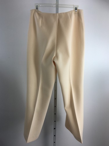 Anne Klein New York 100% Wool Ivory Flat Front Dress Pants Size 10 Fully Lined - Picture 4 of 14