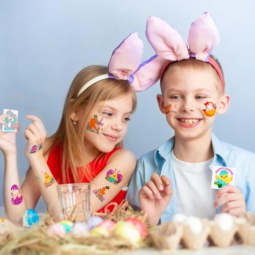160PCS Temporary Easter Tattoos for kids 2 Inch Fake Tattoo Stickers with... - Picture 6 of 6