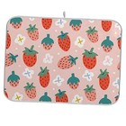 Pink Strawberry Dish Drying Mat for Kitchen Fruits Flowers Microfiber Drying 