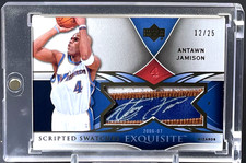 ( /25 ) Antawn Jamison 2006-07 Exquisite Collection Scripted Swatches Patch Auto