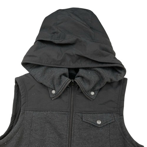 Burton Vest Womens M/L Dark Gray Hooded Cotton Blend Full Zip Travel Outdoor - Picture 5 of 13