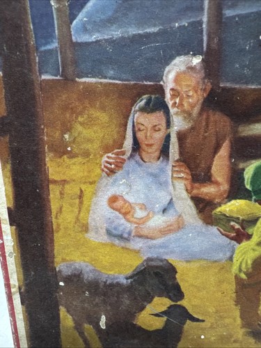 VTG 40s TUCO Religious Picture Puzzle “Birth Of Christ” Damaged Needs Restoring - Picture 2 of 19