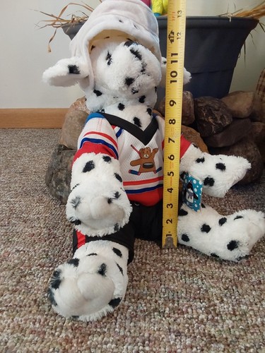 2001 VINTAGE THE Bear Factory Plush Stuffed Dalmatian Hockey Jersey Rare Dog Toy - Picture 7 of 8