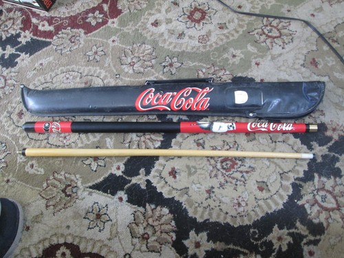 Vintage Coca-Cola Pool Queue Stick 2-teilig 57" Poolqueue gebraucht schöner Zustand