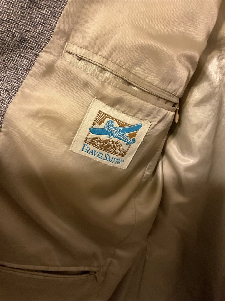 Chaqueta Blazer Travel Smith Para Hombre Talla 42 S Tweed Gris/Negro/Tostado Hecha en EE. UU. Foto 2 de 4