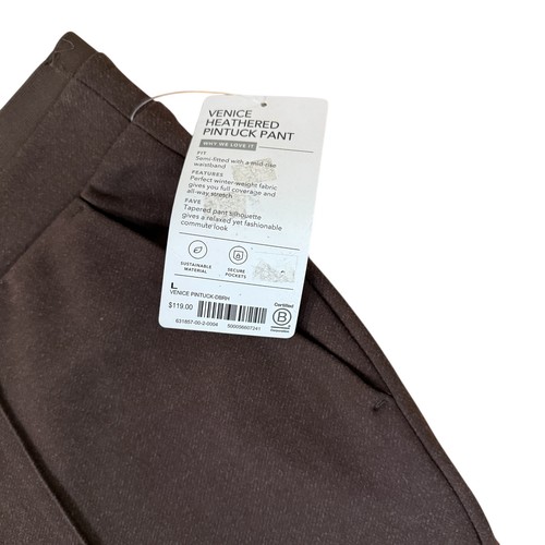 Athleta Women’s NWT’s Brown Venice Heathered Pintuck Pull-On Pant Size Large - Picture 15 of 21