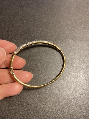 Ross Simons Vermeil Sterling Silver Genuine Diamond Accent Bangle Bracelet - Picture 5 of 8