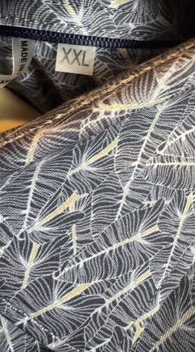 Bugatchi Men’s XXL 8 Way Stretch LS Button Down Shirt Palm Leaf Print Blue NEW - Picture 4 of 9