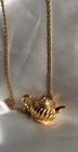 Vintage Gold Teapot Necklace, Vintage Luminess Jewelry, Gold Costume Jewelry