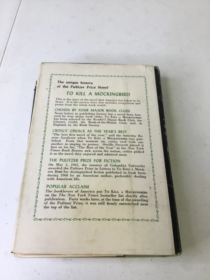 To Kill a Mockingbird. Lee, Harper. 1960 HCDJ, 18th Impression - Image 3 of 4