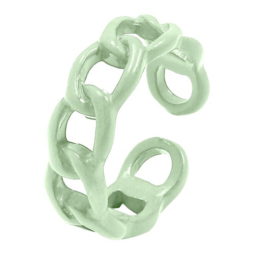 Colorful Open Cuff Ring Creative Personalized Cuban Chain Design Index Finger - Picture 2 of 3