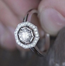 2Ct Round Cut Lab-Created Diamond Women's Engagement Ring 14K White Gold Plated