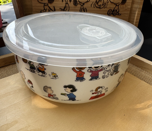 Cuenco de cerámica Peanuts Snoopy con tapas de alivio de presión NUEVO - Imagen 2 de 11