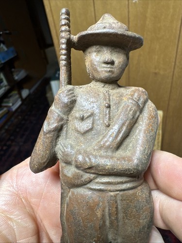 VTG Lot Of 3 For Repair Authentic A.C. Williams Cast Iron Boy Scout Still Banks - Picture 9 of 22