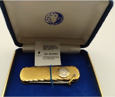 RARE 12K GF Procter Gamble 15yr Service Award Pocket Knife In Display Box