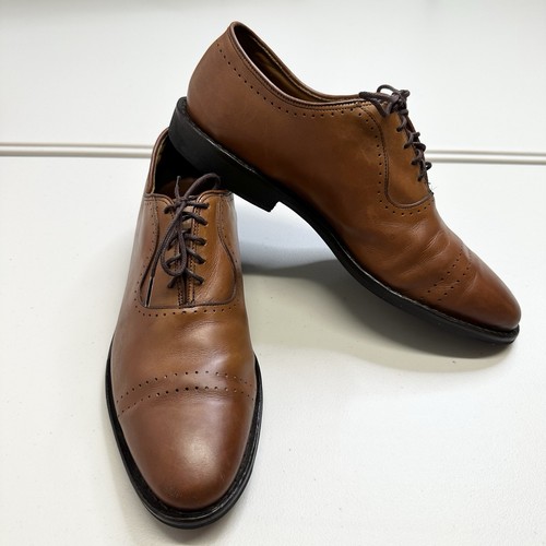 Allen Edmonds Ballard Oxford eleganter Herrenschuh 9,5 D braun Walnuss Bench Welt