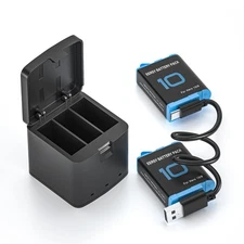 2*Rechargeable Battery or 2* Battery & Charger Dock for GoPro Hero 9 10 11 12