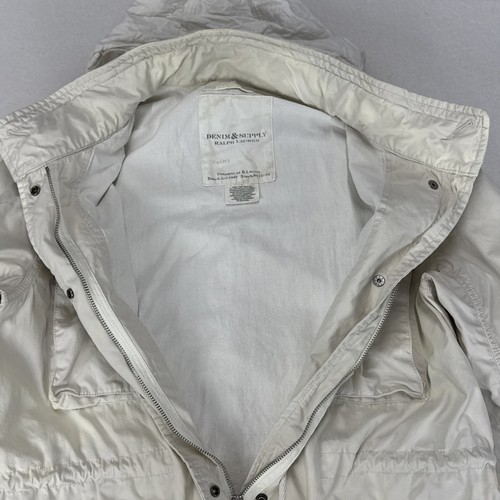 Vintage RALPH LAUREN DENIM SUPPLY Jacket Adult Large Ivory Patchwork Cotton - Foto 12 di 13