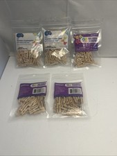 50 Mini REAL WOOD Clothespins Very small 1" clothes pin clamp Lot Of Five
