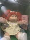 Cabbage Patch Kids 16in Girl Doll Red Curly Hair Green Eyes Signed Box+Cert