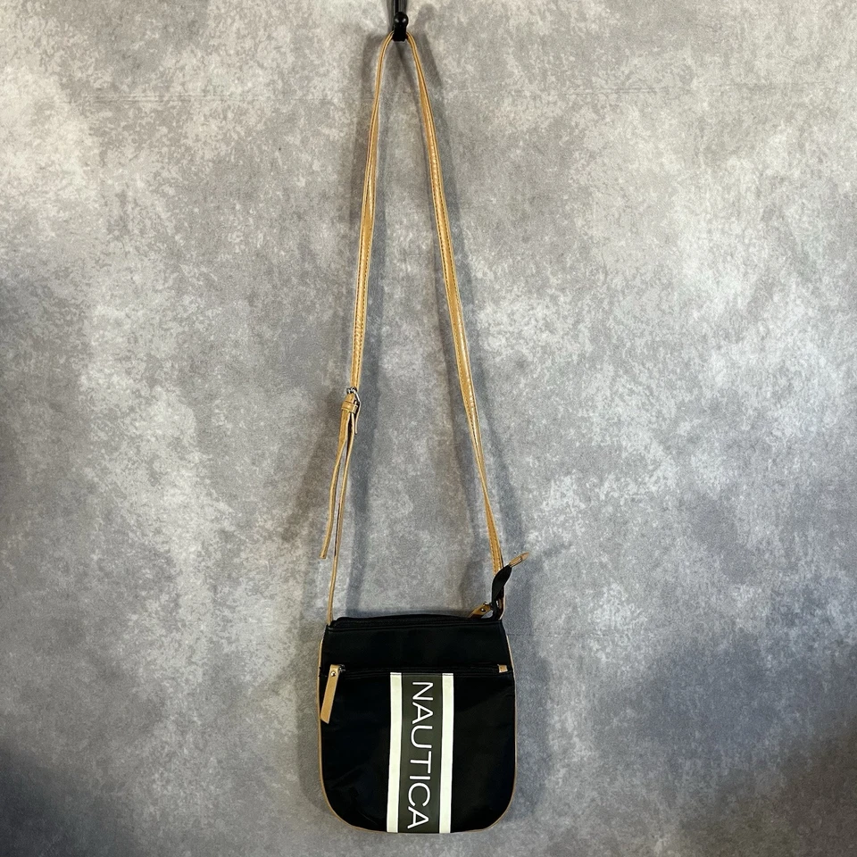 Nautica Crossbody Bag Navy Nylon Outdoor Purse Sport Athletic Travel 8 x 9 Inch - Image 2 of 4