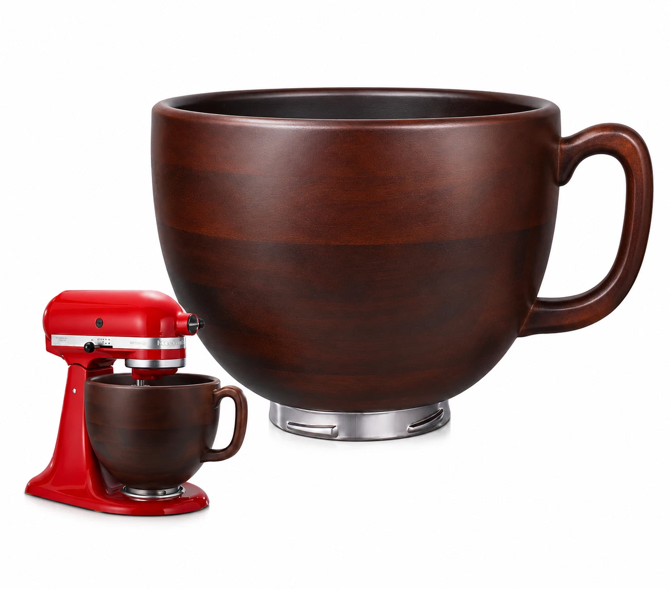 Walnut Wood Mixing Bowl w/ Handle, 5 Qt, Compatible w/ Select KitchenAid Mixers
Opens in a new windo