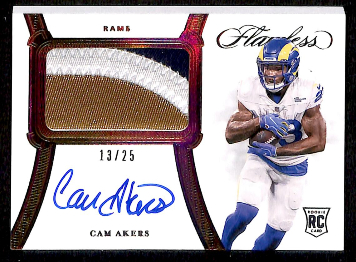 2020 Panini Flawless Rookie Patch Auto RPA 13/25 Cam Akers Rookie #RPA-CAK ES6