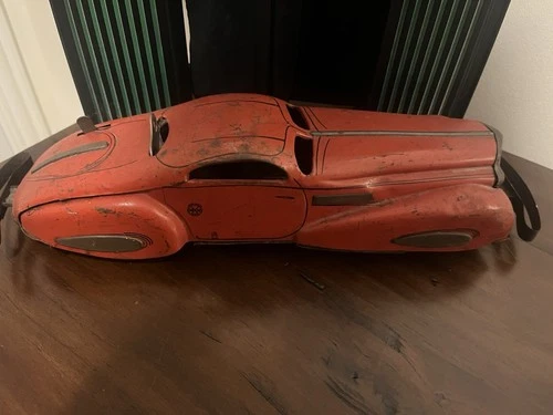 Vintage 1930s Marx Streamline Tin Wind-Up Sedan Art Deco Car