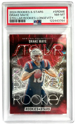 2024 Rookies & Stars Stellar Rookies Longevity #DME Drake Maye RC  PSA NM-MT 8
