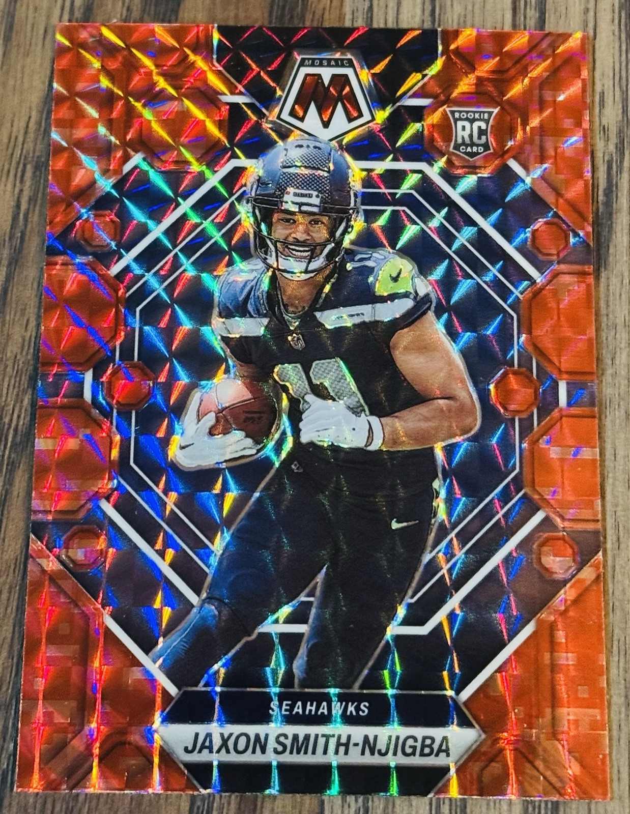 2023 Panini Mosaic Rookies Red Mosaic Prizm Jaxon Smith-Njigba #331 Rookie RC