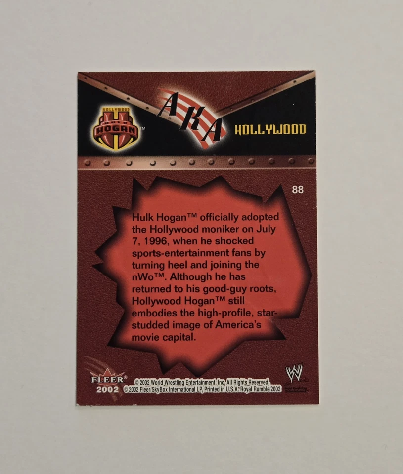 2002 WWE Hulk Hogan Fleer Royal Rumble Auto Card # 88 AKA - Image 3 of 4