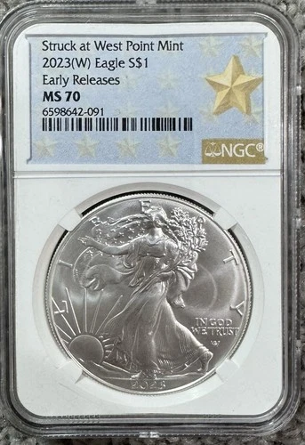 2023-W American Silver Eagle Coin MS70 NGC Early Releases