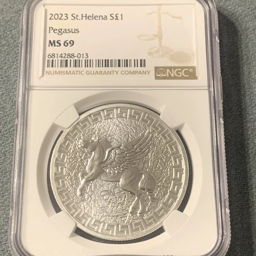 2023 St.Helena Silver Pegasus NGC MS69 King Charles III