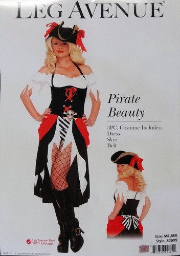 Lady PIRATE BEAUTY Costume Adult Sexy Dress Corset Skirt Small Medium 4 6 8 - Picture 2 of 2