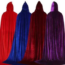 Hood Cloak Cosplay Medieval Long Cape Robe Women Men Party Costume