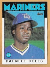 DARNELL COLES SEATTLE MARINERS #337 - TOPPS NM-MT 1986