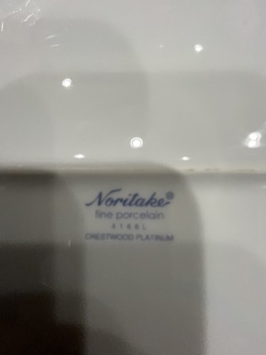 Serving Platter Legendary Noritake Crestwood Platinum China Oval Fancy Trim 14” - Bild 2 von 4