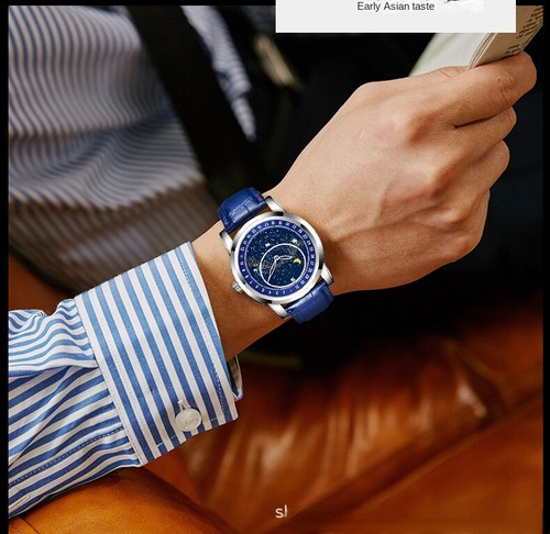 Rotating Starry Sky Quartz Watch Men's Watch Waterproof Luminous - Picture 17 of 20