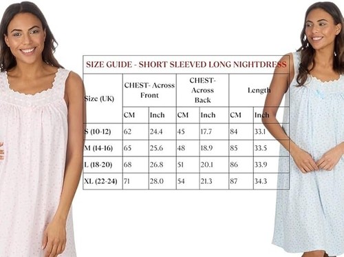 Women's Jersey Sleeveless Nightie Ladies 100% Cotton Soft Strappy Nightdress - Picture 14 of 14