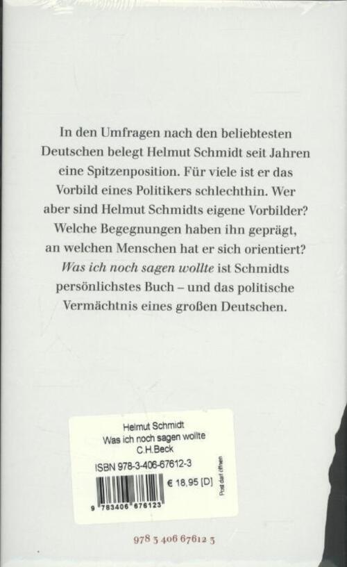 Thumbnail - Was Ich Noch Sagen Wollte | Helmut Schmidt | Buch | 239 S. | Deutsch |